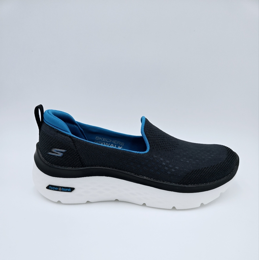 Skechers GO WALK HYPER Bust Black/Turquoise Women's Slip-on 124577/BKTQ #F1